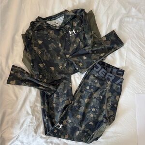 Boys Under Armour Camo Performance /Thermal Set